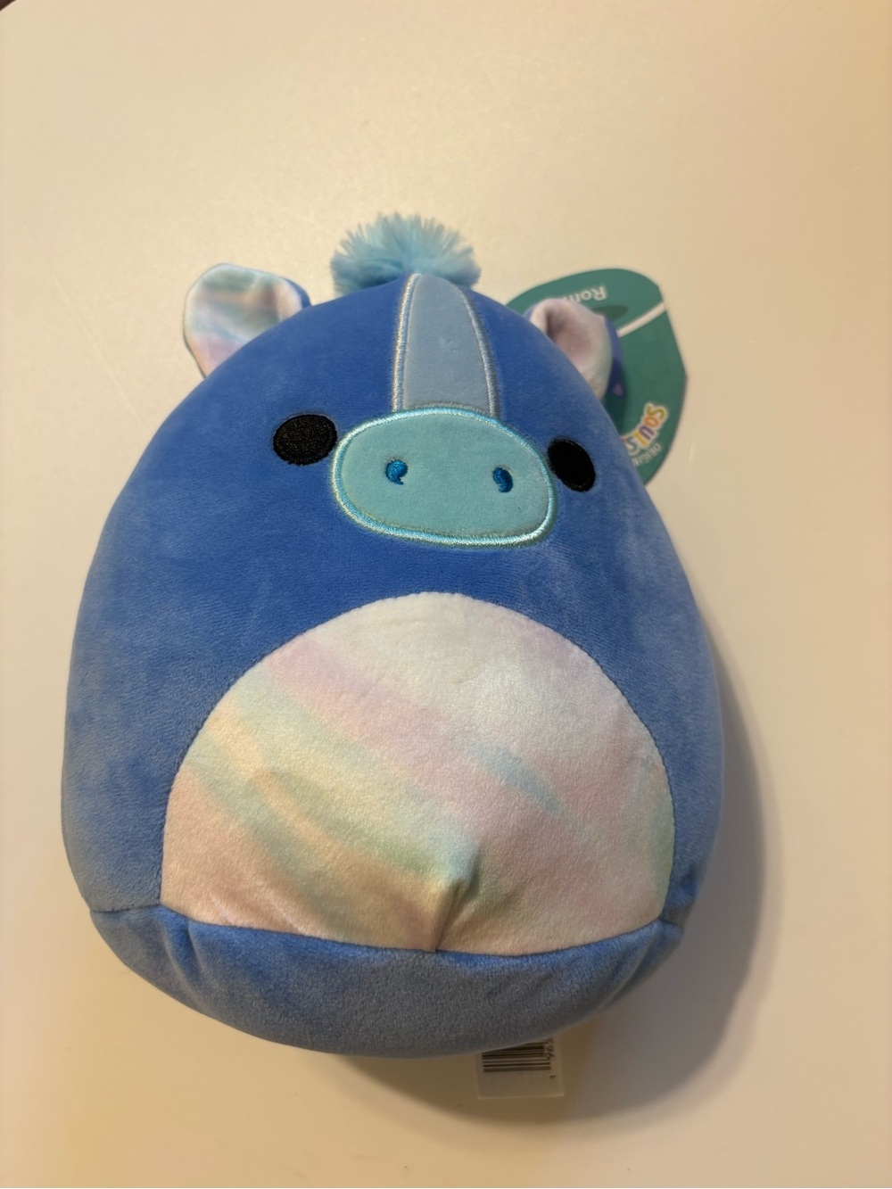 Squishmallows Blue seahorse Hippocampus pony Plush with Pastel Rainbow Belly